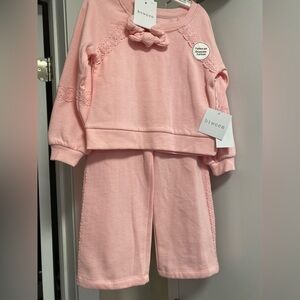 btween Blush Pink Kids Outfit with Bow